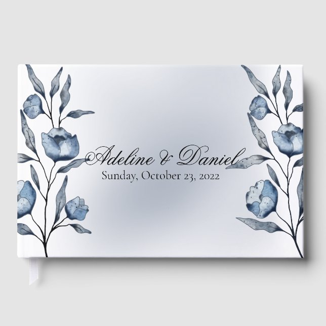 Libro de invitados de boda Indigo Romance (Anverso)