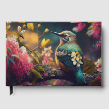 Libro de invitados de boda Khem Hummingbird Garden