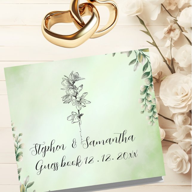 Libro de invitados de boda, lino personalizado Bod (Subido por el creador)
