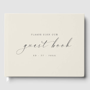 Libro de Invitados de Boda Marfil Minimalista Mode