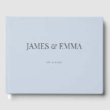 Libro de invitados de boda minimalista | Azul polv