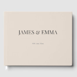 Libro de Invitados de Boda Minimalista Café Suave
