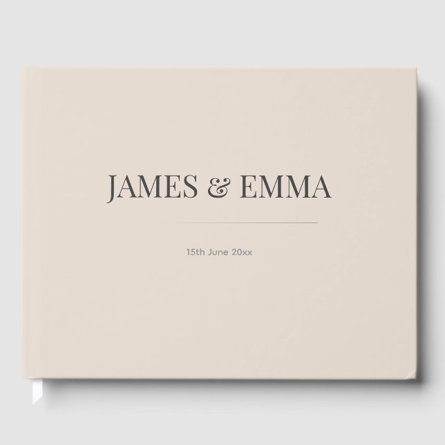 Libro de Invitados de Boda Minimalista Café Suave (Anverso)