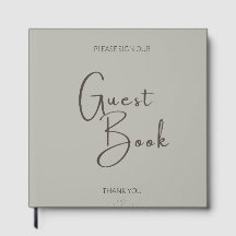 Libro de invitados de boda minimalista en verde sa