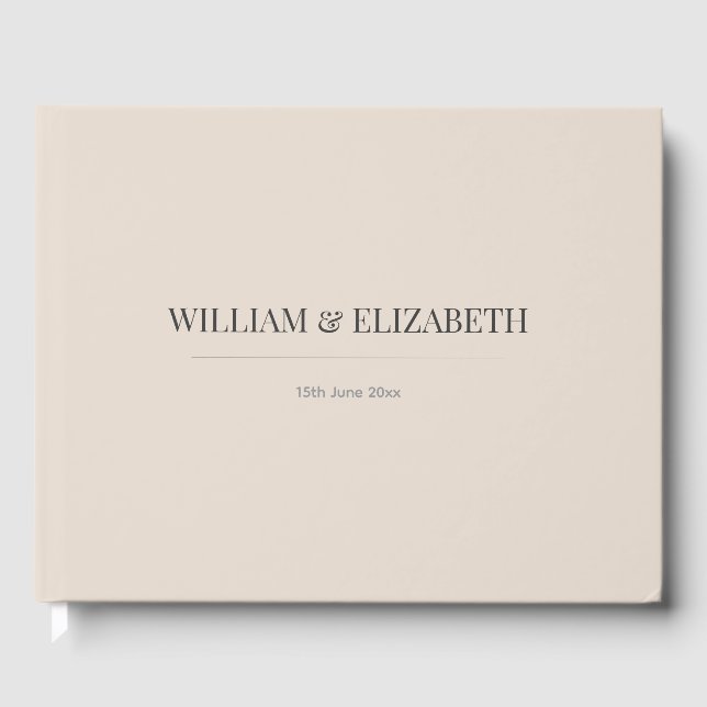 Libro de invitados de boda minimalista | Latte sua (Anverso)