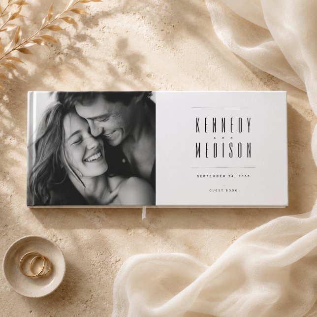 Libro de invitados de boda minimalista moderno en  (Subido por el creador)