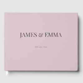 Libro de invitados de boda minimalista rosa polvor