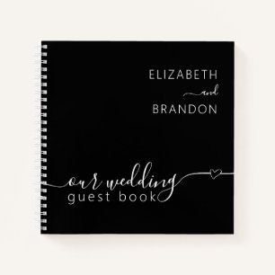Libro de invitados de Boda mínimo moderno en blanc