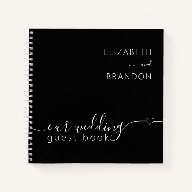 Libro de invitados de Boda mínimo moderno en blanc (Anverso)