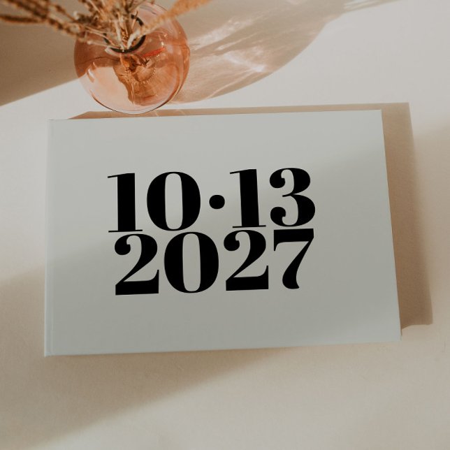 Libro de invitados de boda moderno y blanco en neg (Subido por el creador)