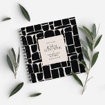 Libro de invitados de boda moderno y minimalista a<br><div class="desc">Libro de bodas moderno minimalista abstracto elegante en blanco y negro</div>