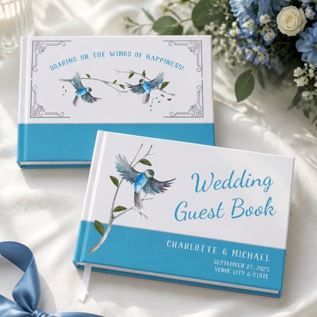 Libro de invitados de boda Pájaro Azul de la Felic (Subido por el creador)