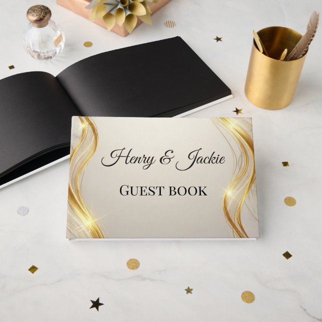Libro de invitados de boda personalizado (Anverso Abierto)