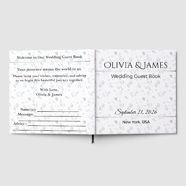 Libro de Invitados de Boda Personalizado | Clásico (Lleno)