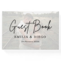 Libro de invitados de boda personalizado con foto