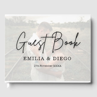 Libro de invitados de boda personalizado con foto