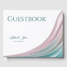 Libro de invitados de boda personalizado de seda a