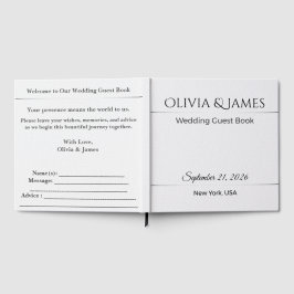 Libro de invitados de boda personalizado elegante