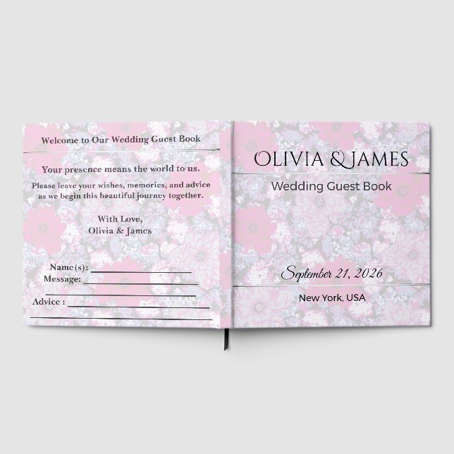 Libro de Invitados de Boda Personalizado | Recuerd (Lleno)