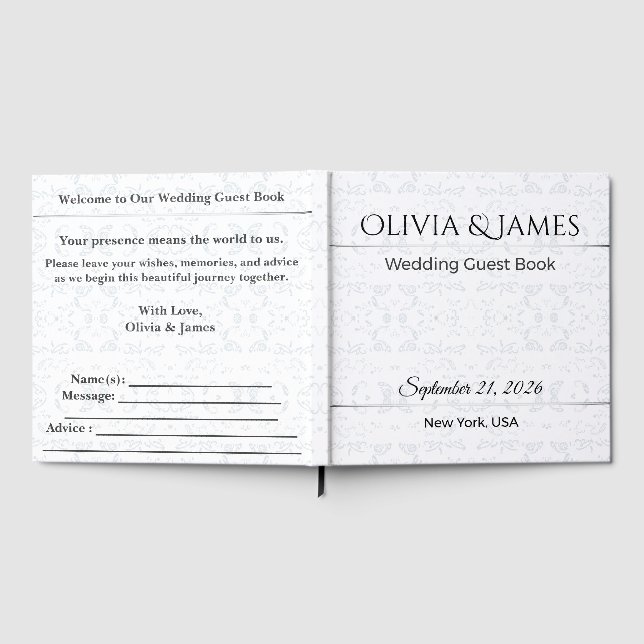Libro de invitados de boda personalizado Recuerdo  (Lleno)