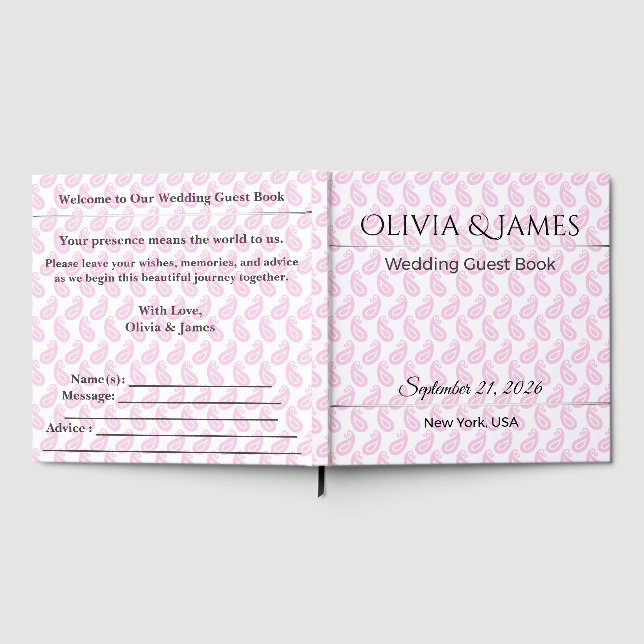 Libro de Invitados de Boda Personalizado | Románti (Lleno)