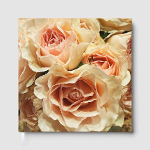 Libro de invitados de boda Ramo de rosa albaricoqu