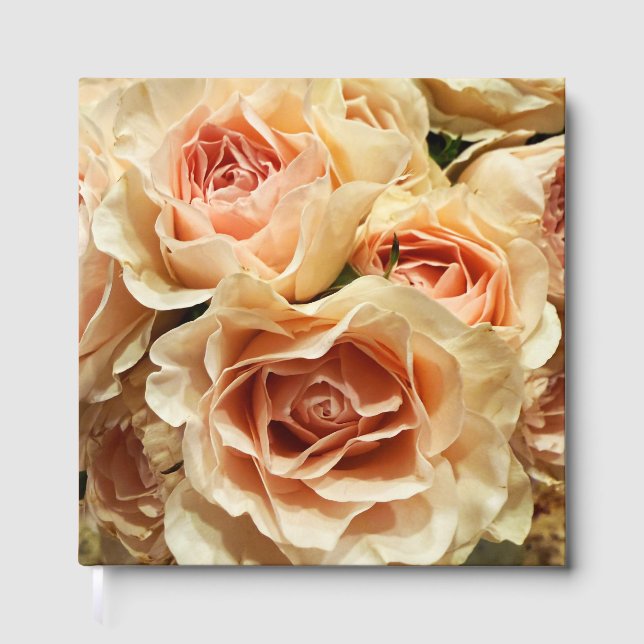 Libro de invitados de boda Ramo de rosa albaricoqu (Anverso)