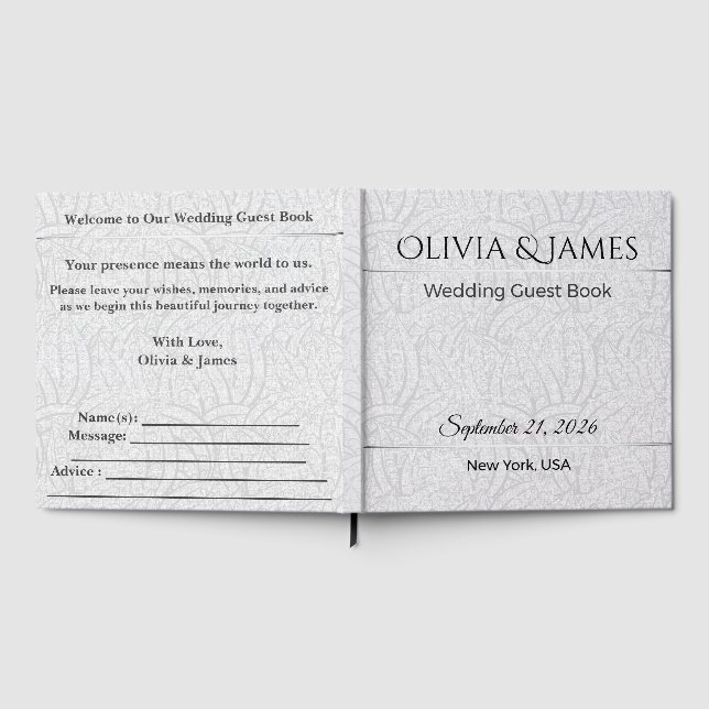 Libro de Invitados de Boda Recuerdo Personalizado (Lleno)