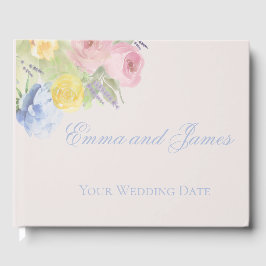 Libro de invitados de boda romántica