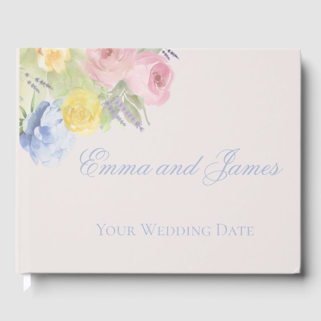 Libro de invitados de boda romántica (Anverso)