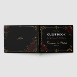 Libro de invitados de boda romántico oscuro gótico