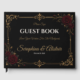 Libro de invitados de boda romántico oscuro gótico