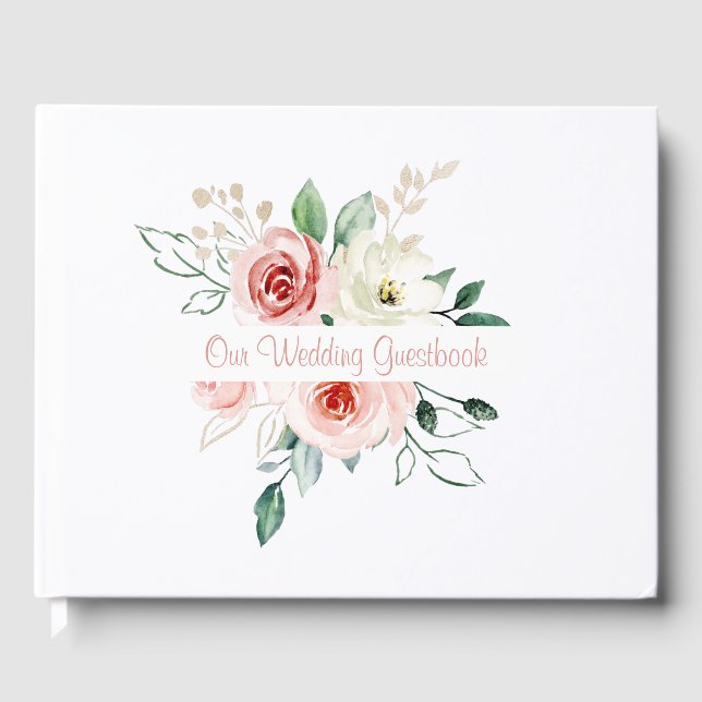 Libro de invitados de Boda rosa (Anverso)