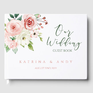 Libro de invitados de Boda rosa