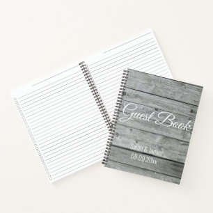 Libro de invitados de boda rústica campestre único