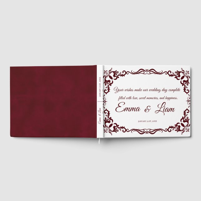 Libro de invitados de boda rústica mexicana (Lleno)