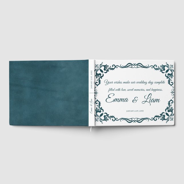 Libro de invitados de boda rústica mexicana (Lleno)