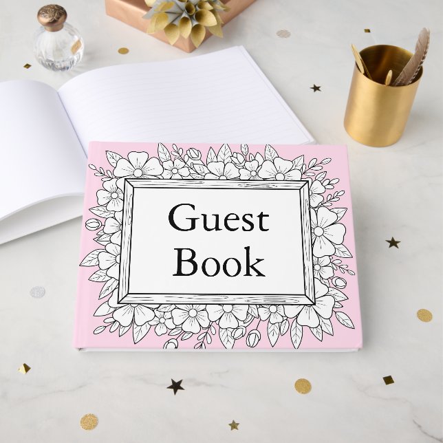 libro de invitados de boda simple (Anverso Abierto)
