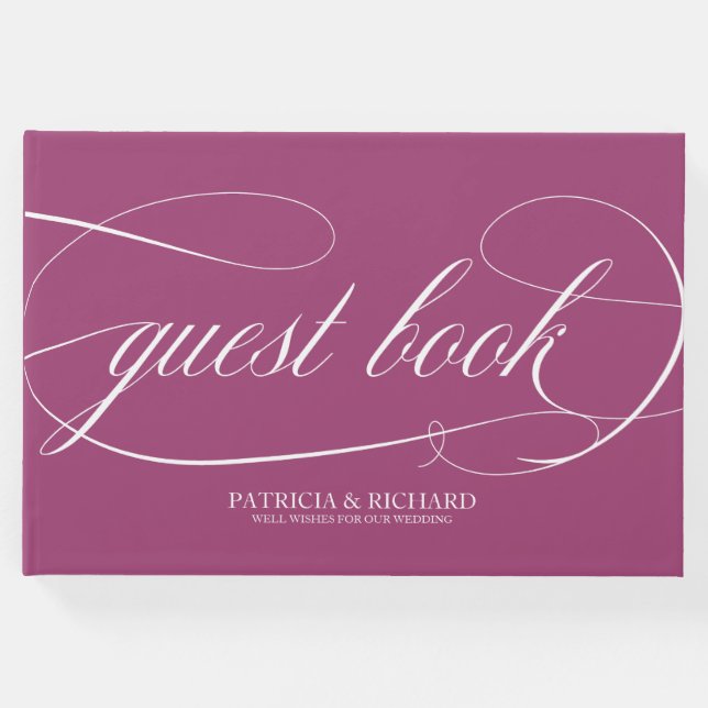 Libro de invitados de boda Simple Chic Cassis (Anverso)