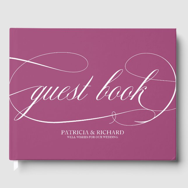Libro de invitados de boda Simple Chic Cassis (Anverso)