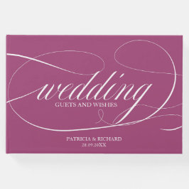 Libro de invitados de boda Simple Elegante Cassis