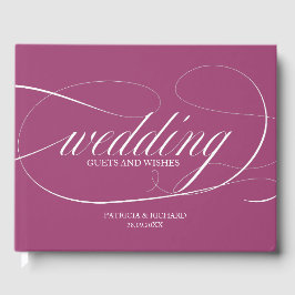Libro de invitados de boda Simple Elegante Cassis