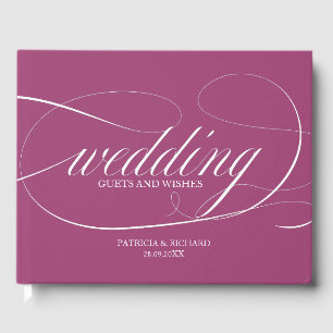 Libro de invitados de boda Simple Elegante Cassis