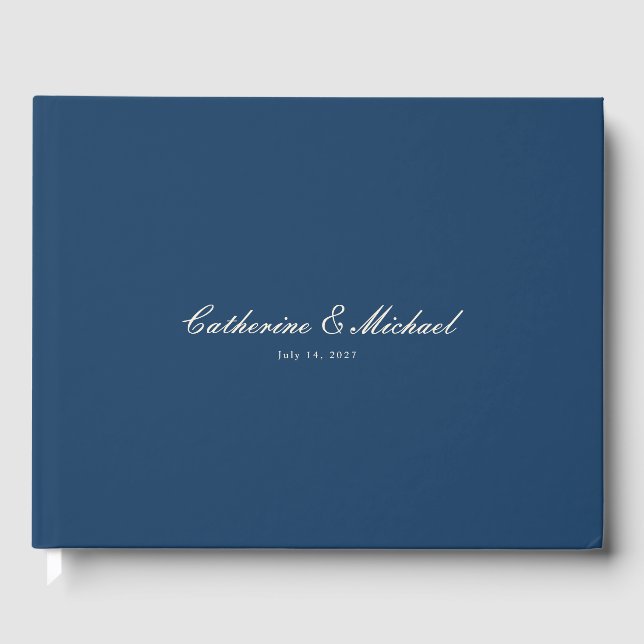 Libro de invitados de boda Simple Script Pretty Na (Anverso)