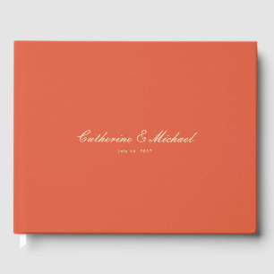 Libro de invitados de boda Simple Script Sunset Or