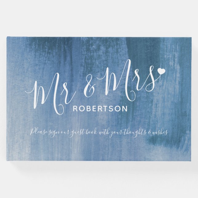 Libro de invitados de boda sobre arte moderno y az (Anverso)