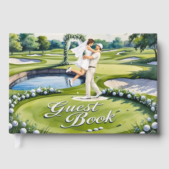 Libro de invitados de boda temática de golf (Anverso)