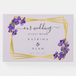 Libro de invitados de boda Violetas Lilas Moradas