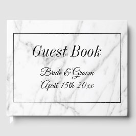 Libro de invitados de bodas de impresión de mármol