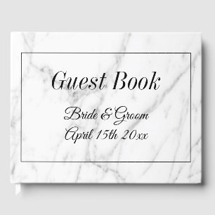 Libro de invitados de bodas de impresión de mármol